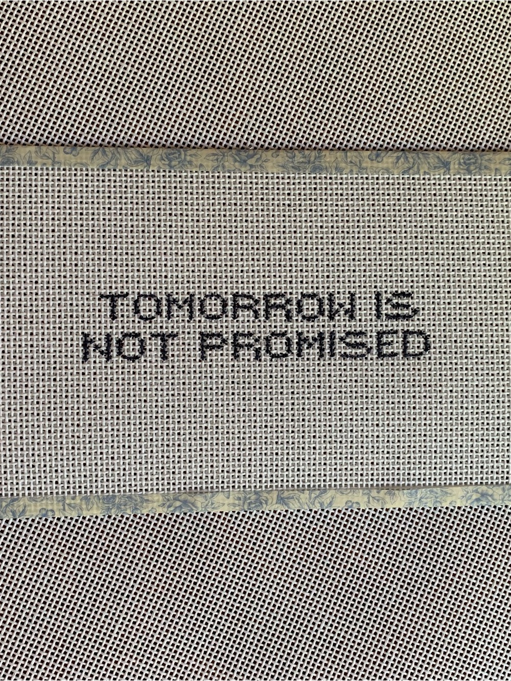 Needlepoint Canvas Hand Painted Tomorrow Is Not Promised